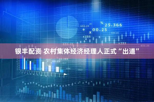 银丰配资 农村集体经济经理人正式“出道”